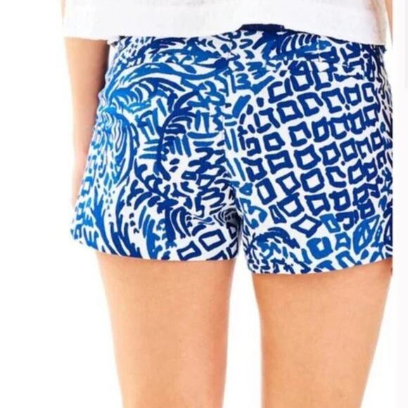 Lilly Pulitzer Adie Indigo Home Slice Printed Navy Shorts 2 - Picture 8 of 8